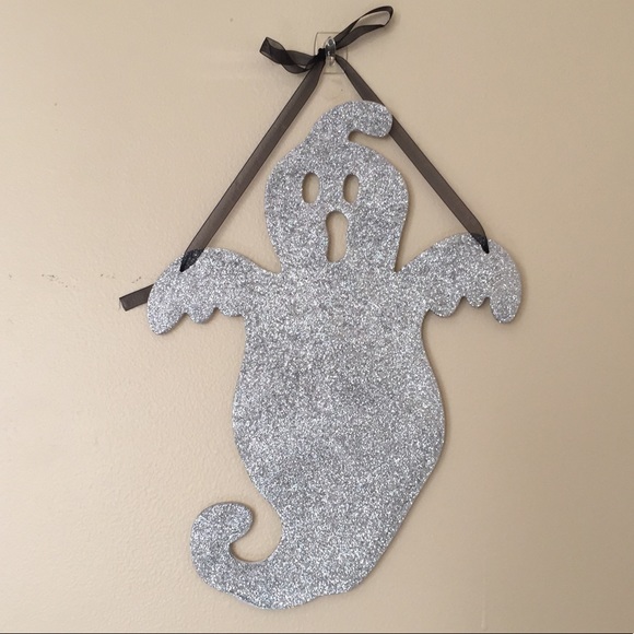 🐬 CLEARANCE ITEM: 13” Glittery Ghost Hanging Halloween Decoration - Picture 2 of 16
